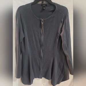 Alfani Gray Long Sleeve Tie Front Blouse